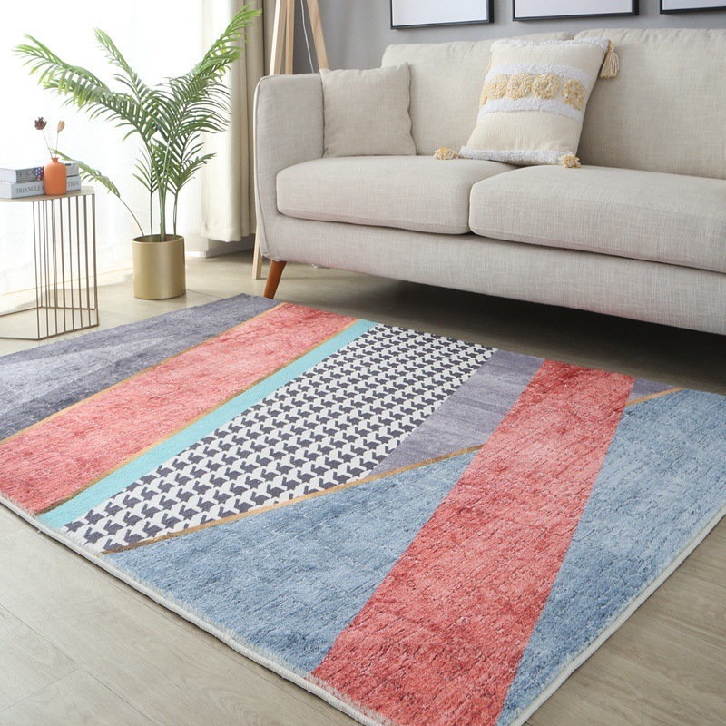 Area Rug Anti Slip Modern Floor Carpet Made With High Quality Crystal Velvet Cashmere With Light Luxury Material For Indoor Living Room Dining Room Bedroom With Beautiful Print (Size 80*160CM)