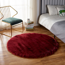Mei Lifestyle Super Soft Rabbit Fur Round Living Room Carpet With Anti Slip Bottom (Size 80CM)