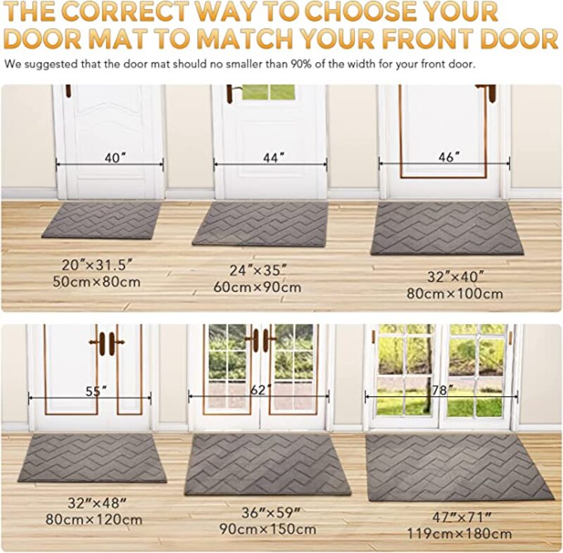 Mei Lifestyle Entrance Doormat With Hard Texture, Non Slip Carpet Also For  Bathroom, Kitchen, Living Room, Laundry Room, Bedroom, Hallway etc With Beautiful Design. (Size 40X60CM)