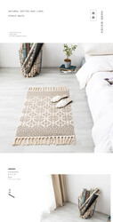 Ethnic Style Handwoven Tassel Carpet For Living Room Bedroom (Size 60*90CM)