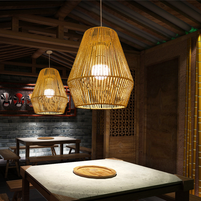 Hand Woven Rattan Cage Pendant Light Cover With Aesthetic Design 1 cage