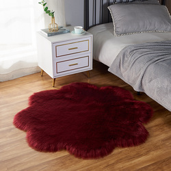 Mei Lifestyle Super Soft Rabbit Fur Flower Design Living Room Carpet With Anti Slip Bottom (Size 80CM)