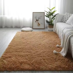 Modern Wool Fluffy Floor Mat Carpet with Antislip High Pile Bottom with Upgraded Foam (Size 120*160CM)