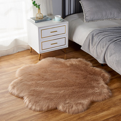 Mei Lifestyle Super Soft Rabbit Fur Flower Design Living Room Carpet With Anti Slip Bottom (Size 80CM)