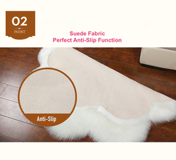 Mei Lifestyle Super Soft Rabbit Fur Flower Design Living Room Carpet With Anti Slip Bottom (Size 80CM)