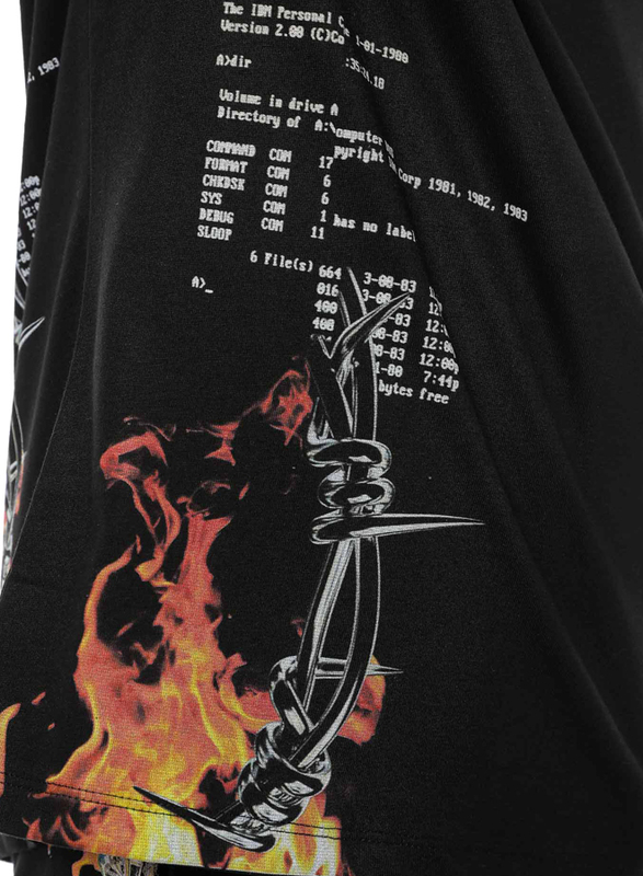 Criminal Damage Wire Flame Short Sleeves T-Shirt for Men, Small, Black