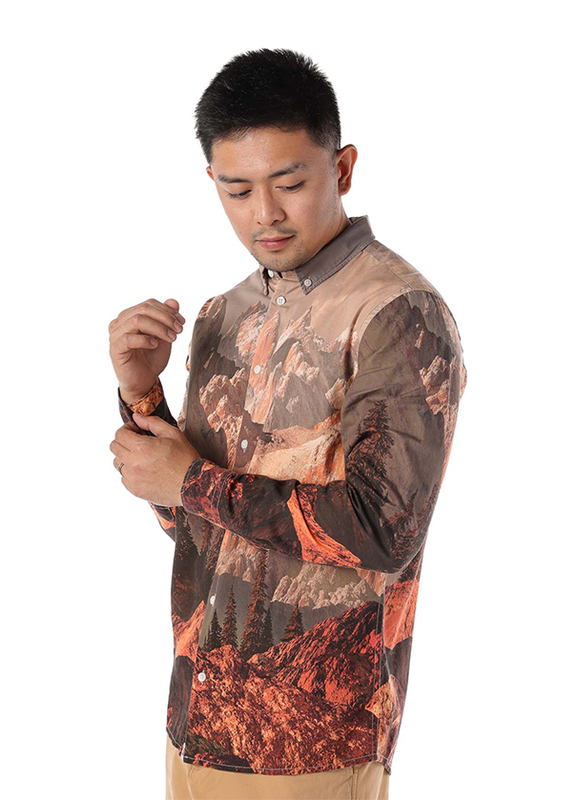 Dedicated Varberg Mountains Long Sleeves Shirt for Men, Medium, Multicolour