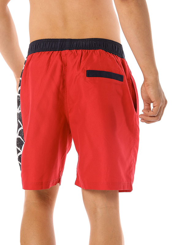 Scipo Curls Drawstring Shorts for Men, Medium, Red