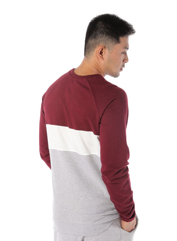 Dedicated Malmoe Mono Stripe Long Sleeves Sweatshirt for Men, Small, Burgundy