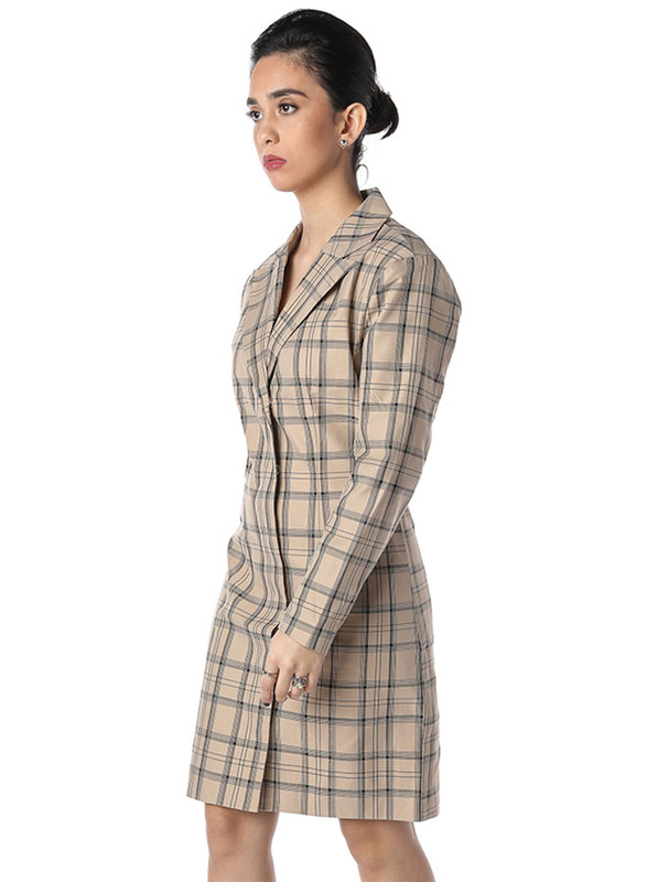 NA-KD Checked Blazer Dress, 40 EU, Multicolour