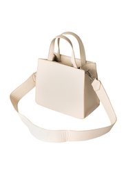 NA-KD Leather Mini Buckle Crossbody Bag for Women, Bag, Off White