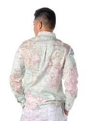 Dedicated Varberg Map Long Sleeves Shirt for Men, Medium, Multicolour