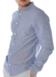 Dedicated Varberg Chambray Long Sleeves Shirt for Men, Small, Blue