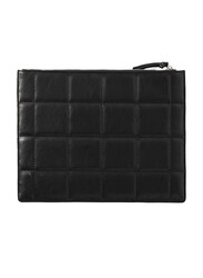 NA-KD Polyurethane Big Quilted Clutch Bag for Women, Black