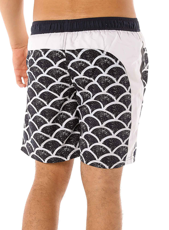 Scipo Scaled Drawstring Shorts for Men, Large, White