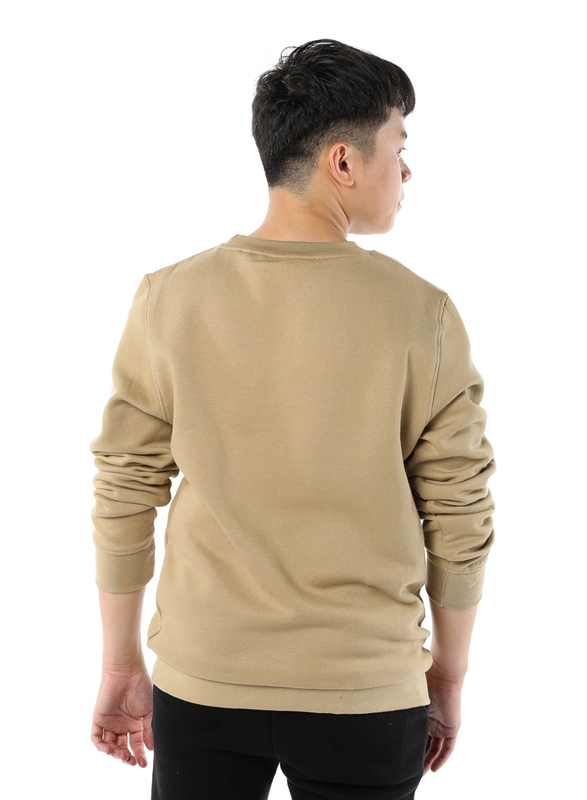 Criminal Damage Eco Long Sleeves Sweatshirt for Men, Extra Large, Light Brown