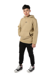 Criminal Damage Eco Long Sleeves Hoodie for Men, Medium, Light Brown