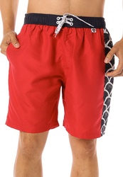 Scipo Curls Drawstring Shorts for Men, Medium, Red