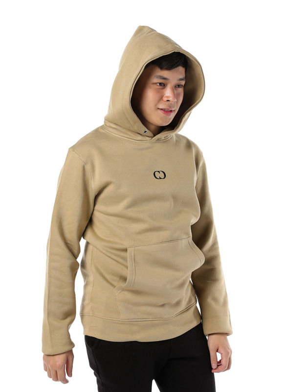 Criminal Damage Eco Long Sleeves Hoodie for Men, Medium, Light Brown