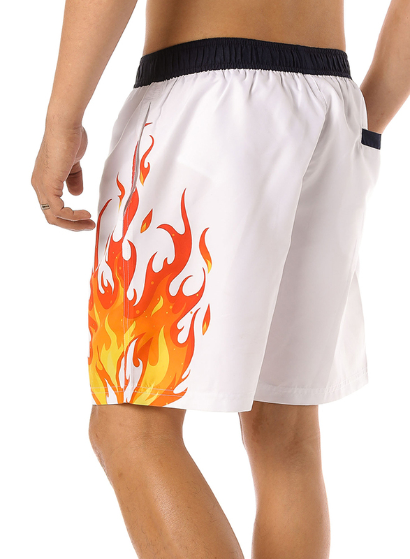 Scipo Scorch Drawstring Shorts for Men, Medium, White