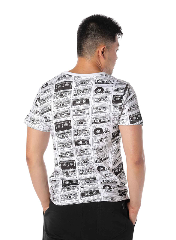 Dedicated Stockholm Tape Pattern Short Sleeve T-Shirt for Men, Small, Multicolour