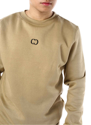 Criminal Damage Eco Long Sleeves Sweatshirt for Men, Extra Large, Light Brown