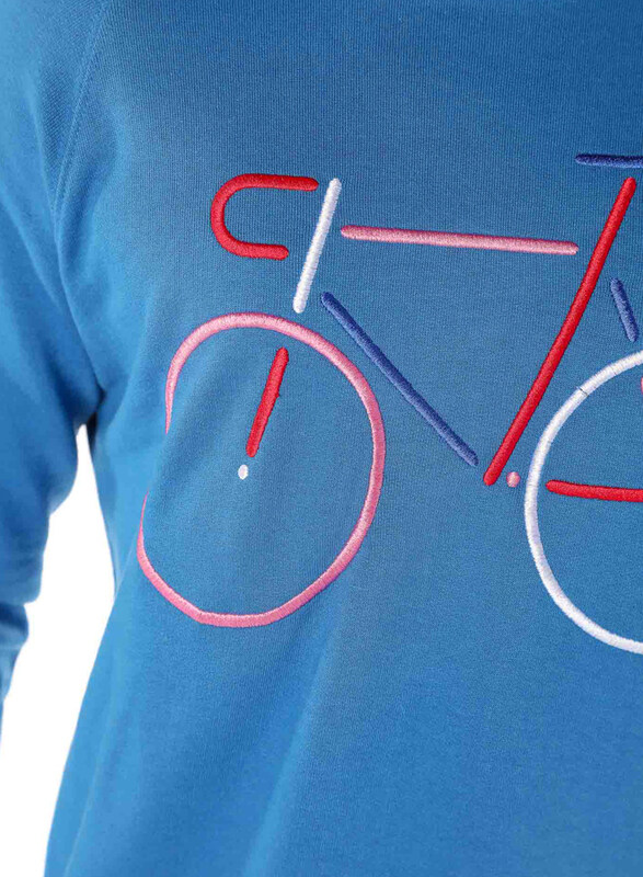 Dedicated Malmoe Color Bike Long Sleeves Sweatshirt for Men, Large, Blue