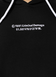 Criminal Damage Bark Long Sleeves Hoodie for Men, Small, Black