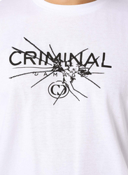 Criminal Damage Smash Short Sleeves T-Shirt for Men, Medium, White