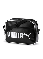 Puma Polyurethane Campus Reporter Retro Bag for Men, Black