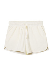 Nikben Terry Low Drawstring Shorts for Men, Large, Off White