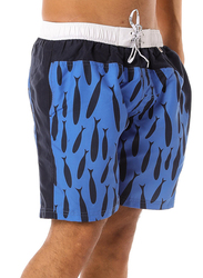 Scipo Fished Drawstring Shorts for Men, Extra Large, Blue