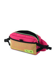 Puma X First Mile Polyester Waist Bag for Women, Pink/Yellow/Black