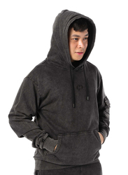 Criminal Damage Essential Utility Long Sleeves Hoodie for Men, Small, Black