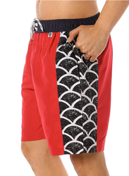 Scipo Curls Drawstring Shorts for Men, Medium, Red