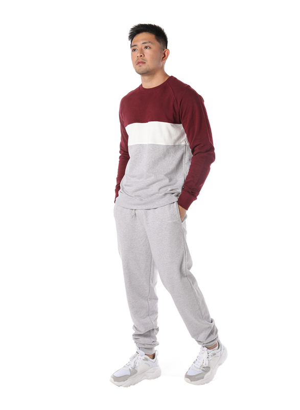 Dedicated Malmoe Mono Stripe Long Sleeves Sweatshirt for Men, Small, Burgundy