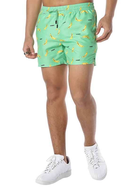 Nikben Go Bananas Drawstring Shorts for Men, Small, Green