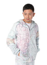 Dedicated Skara Map Long Sleeves Windbreaker Jacket for Men, Medium, Multicolour