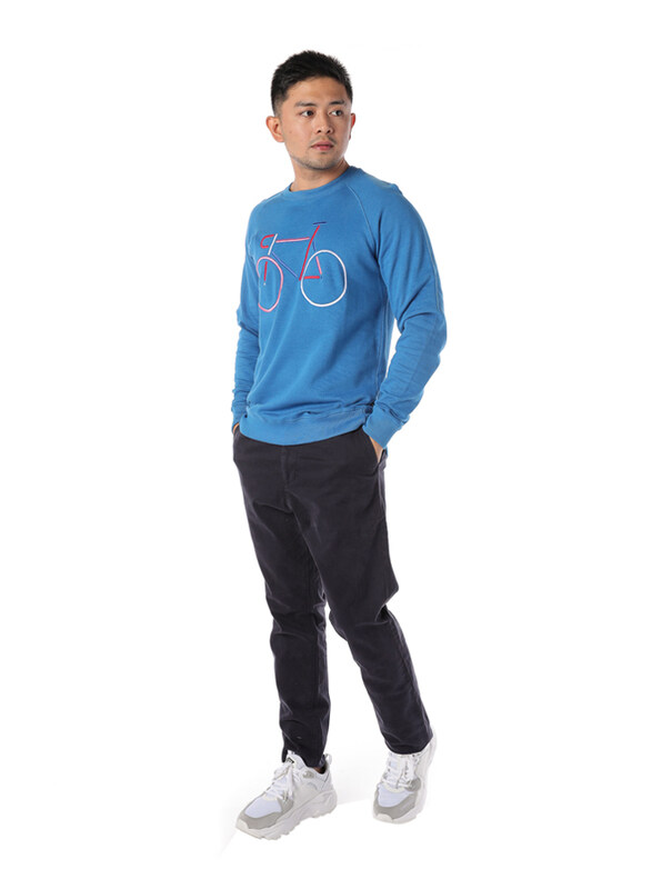 Dedicated Malmoe Color Bike Long Sleeves Sweatshirt for Men, Large, Blue