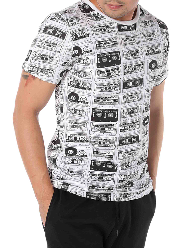 Dedicated Stockholm Tape Pattern Short Sleeve T-Shirt for Men, Small, Multicolour