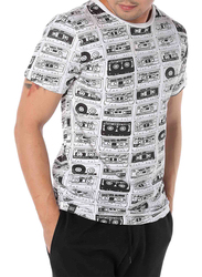 Dedicated Stockholm Tape Pattern Short Sleeve T-Shirt for Men, Small, Multicolour