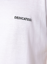 Dedicated Stockholm Dedicated Logo Short Sleeves T-Shirt for Men, Medium, White