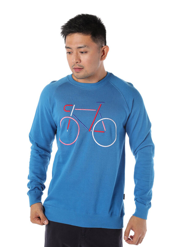 Dedicated Malmoe Color Bike Long Sleeves Sweatshirt for Men, Large, Blue