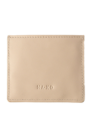 NA-KD Polyurethane Quilted Card Holder for Women, Natural