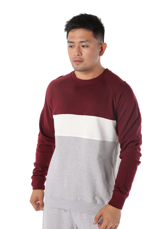 Dedicated Malmoe Mono Stripe Long Sleeves Sweatshirt for Men, Small, Burgundy