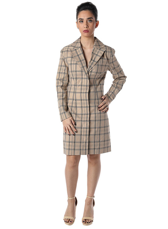 NA-KD Checked Blazer Dress, 40 EU, Multicolour