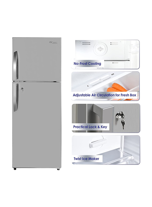 Super General 410L Gross Top Mount Refrigerator Freezer, SGR410l, Silver