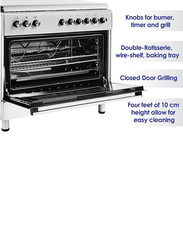 Super General Freestanding 5-Burner Stainless Steel Gas Cooker, SGC-9603-FSHG, Silver