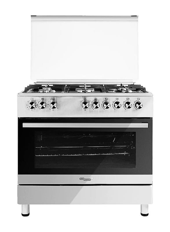 Super General Freestanding 5-Burner Stainless Steel Gas Cooker, SGC-9603-FSHG, Silver