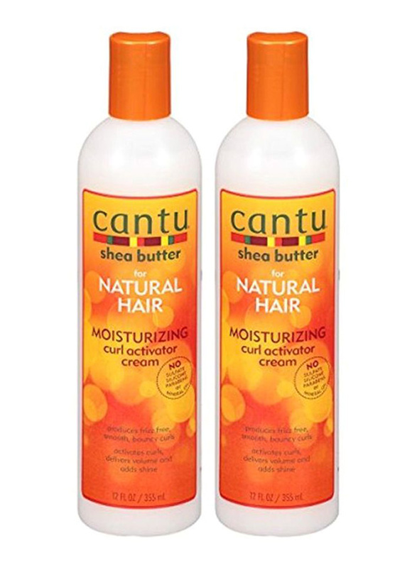 Cantu Shea Butter Moisturizing Curl Activator Cream for Curly Hair, 355ml, 2 Piece